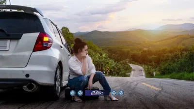 parkir di jalan menanjak atau turunan