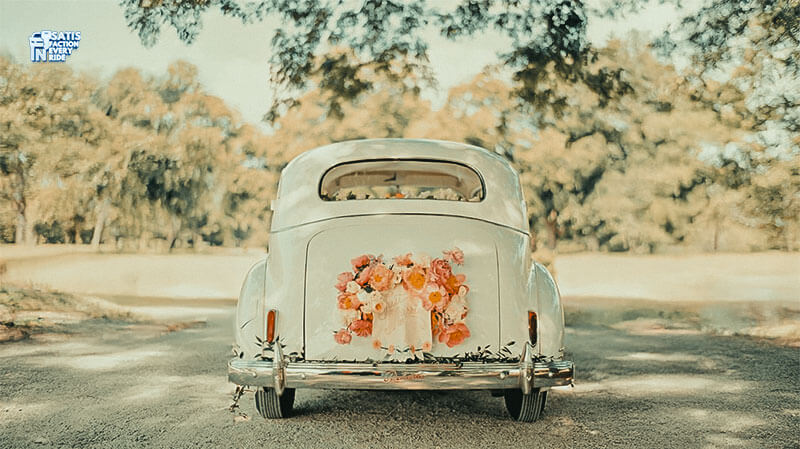 dekorasi mobil wedding