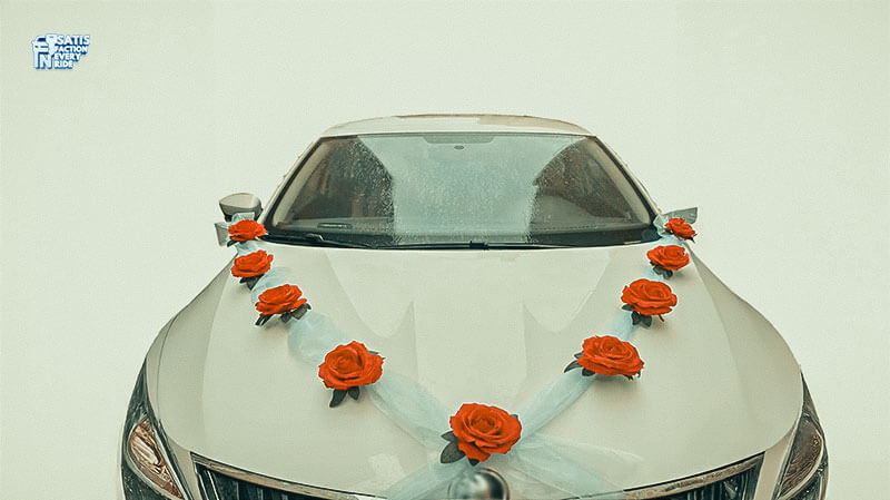 dekorasi mobil wedding