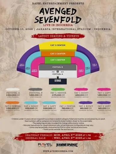 Avenged Sevenfold Guncang Jakarta Oktober 2026, Catat Jadwal dan Harga Tiketnya! 3 images 16