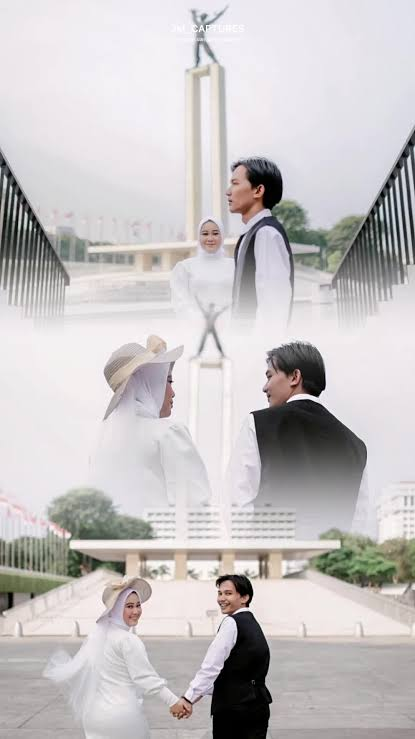 6 Rekomendasi Spot Prewedding Jakarta Tema Taman dan Bunga Estetik 7 pre-wedding di Lapangan Banteng